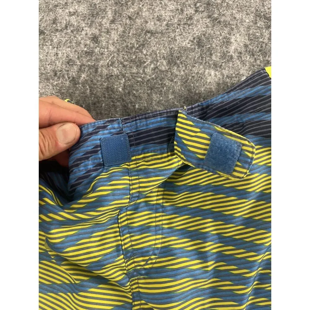 NIKE Boys Board Shorts Large 12 13 Years Blue Striped Swim Trunks Beach N327